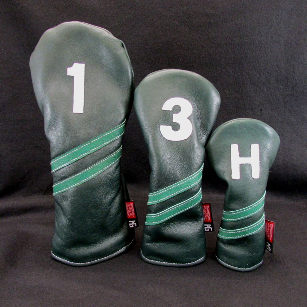 Leather Headcovers Styling EditionBright White with Black Stripes HEADGEAR GOLF