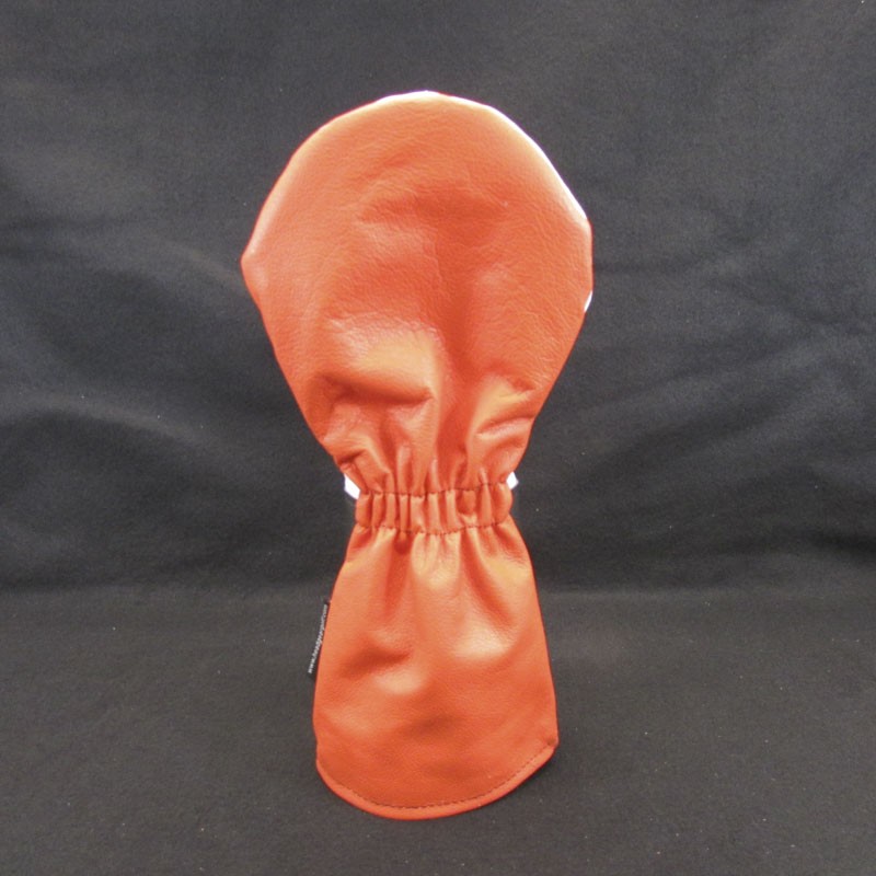 Bright Orange/White Classic Style Leather Golf Headcover HEADGEAR GOLF